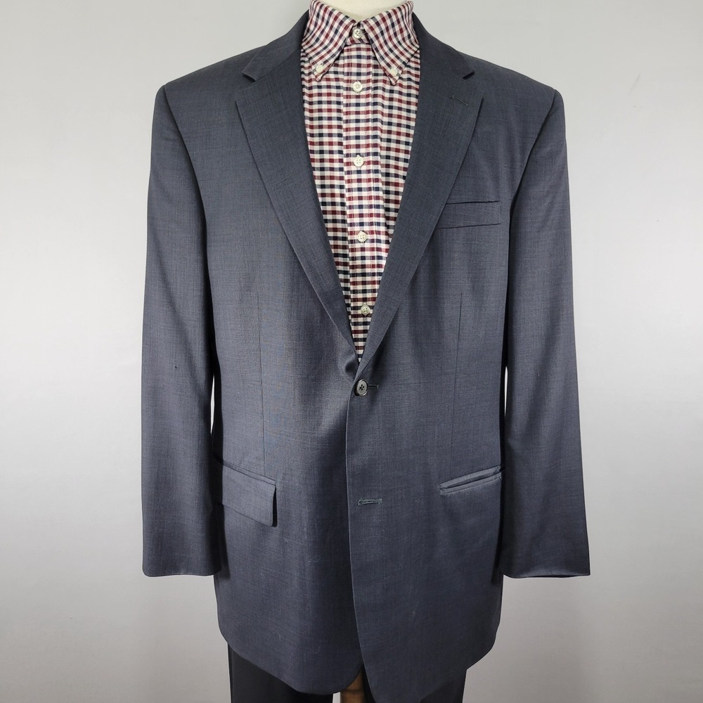 Nautica Men's Sport Coat Blazer Two Button Steal Blue Wool Size 44L‎